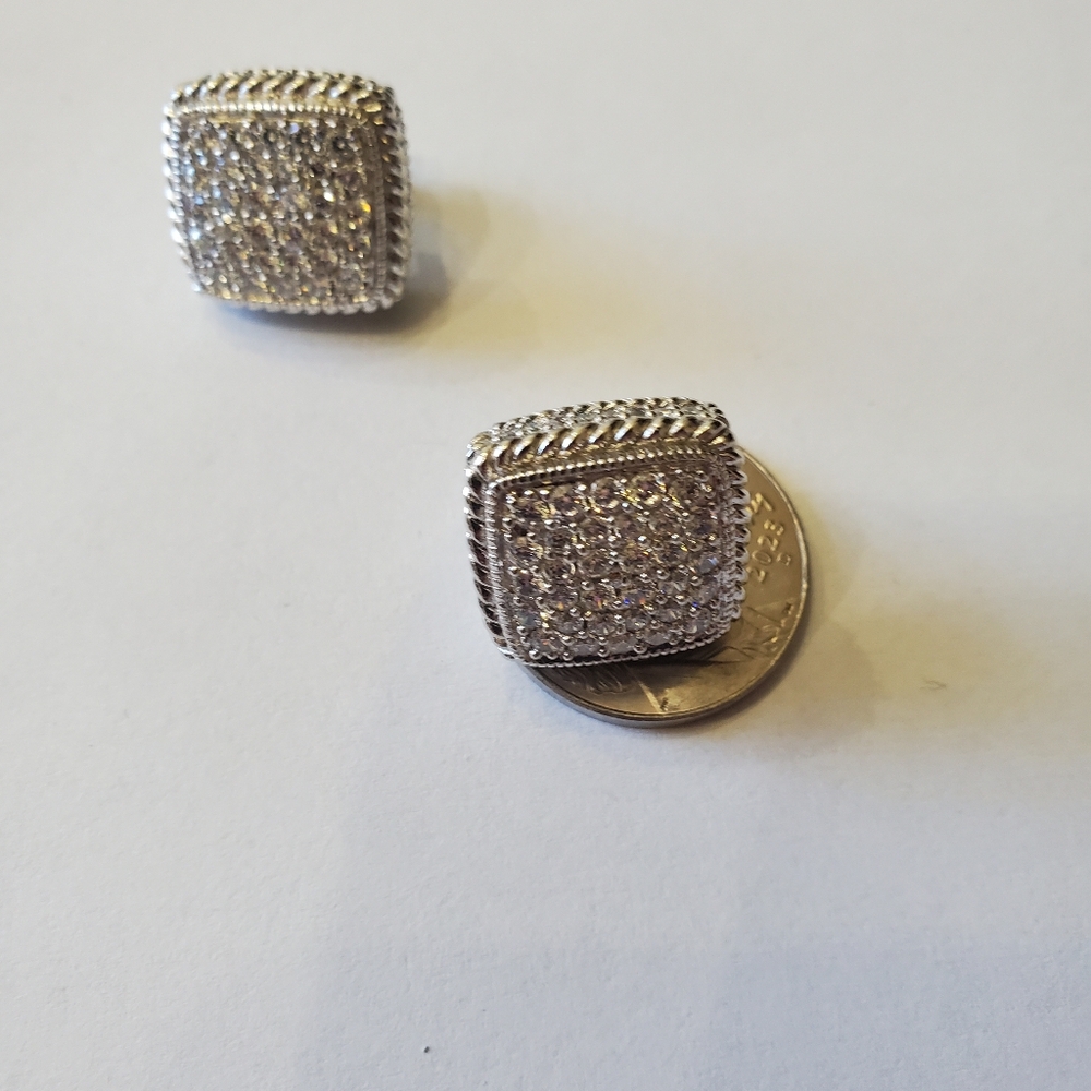 Judith Ripka Pave Diamonique Earrings - Picture 13 of 13